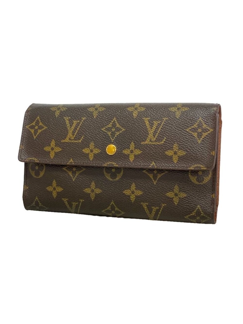 Louis Vuitton Trifold Wallet Monogram Porte Tresor International Brown
